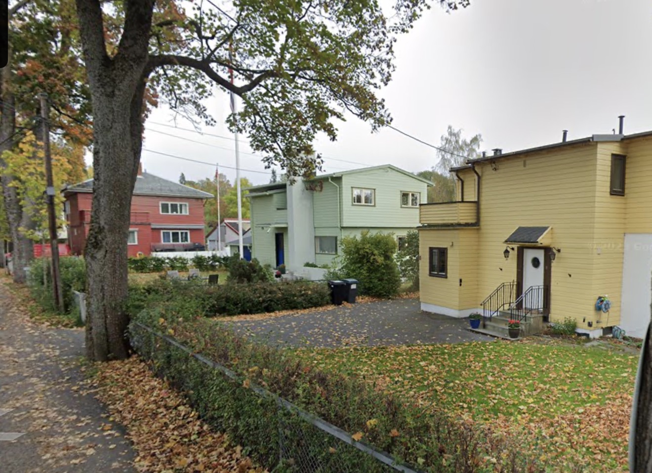 Havna Allé street view — Korsmo's flat-roofed concrete villas, Oslo