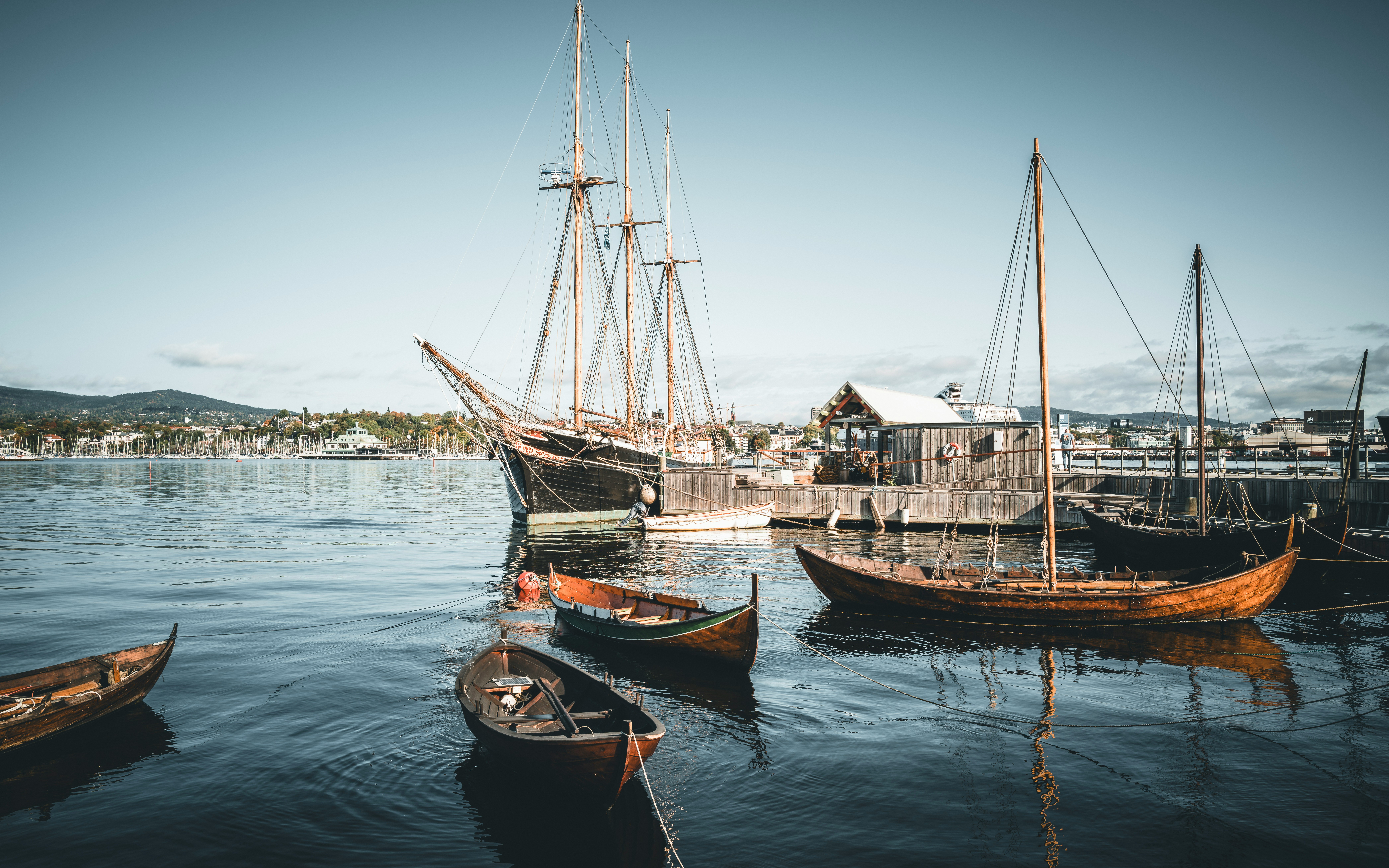 Viking boats in Oslo harbour