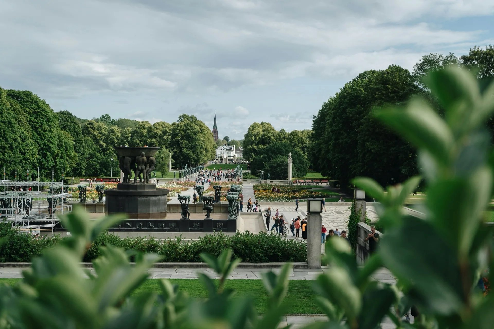 Vigeland Park sculptures at night